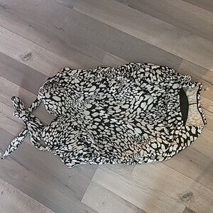 Lane Bryant Black & White Bathing Suit 1 Piece With Tummy Control Size 18